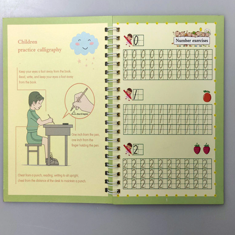 Magic Ink Reusable 3D Math 0-100 Numbers Handwriting Book