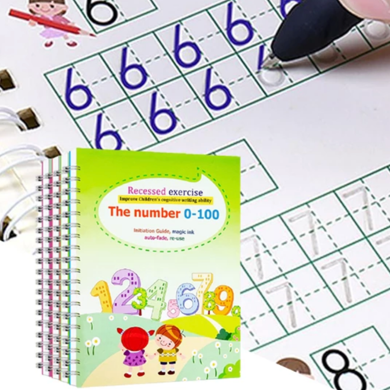 Magic Ink Reusable 3D Math 0-100 Numbers Handwriting Book