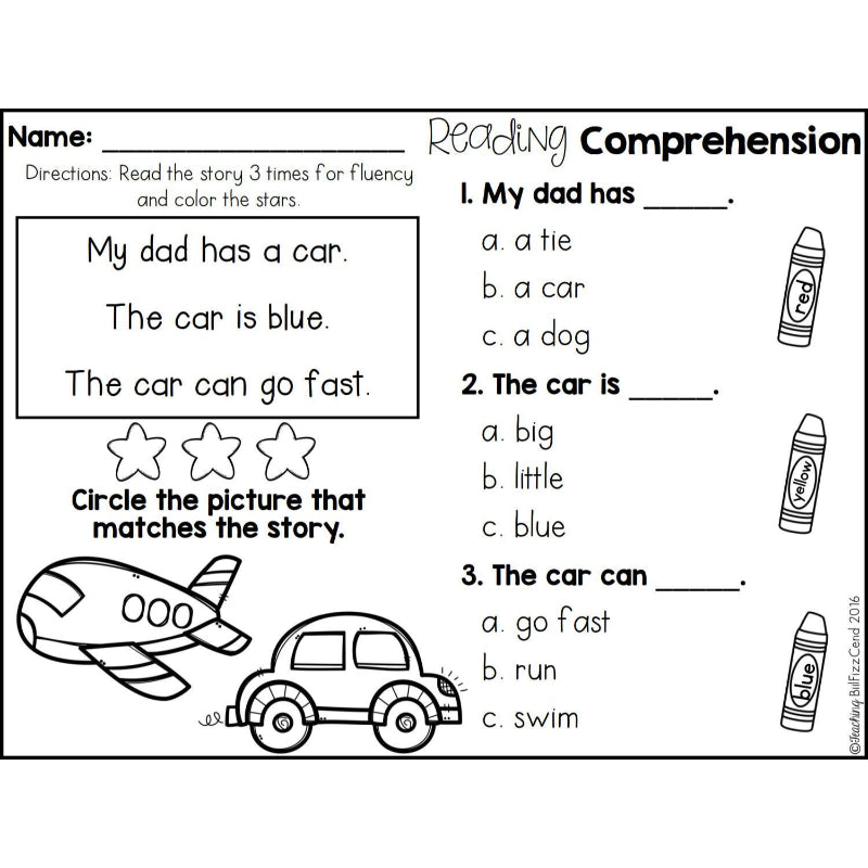 Kindergarten Reading Comprehension My Little Alphabet