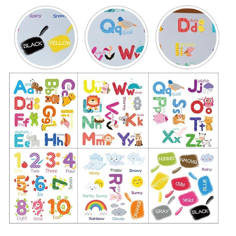 Set Of 6 Alphabet Animal Wall Stickers