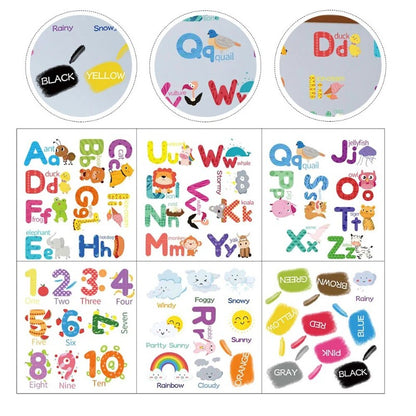 Set Of 6 Alphabet Animal Wall Stickers