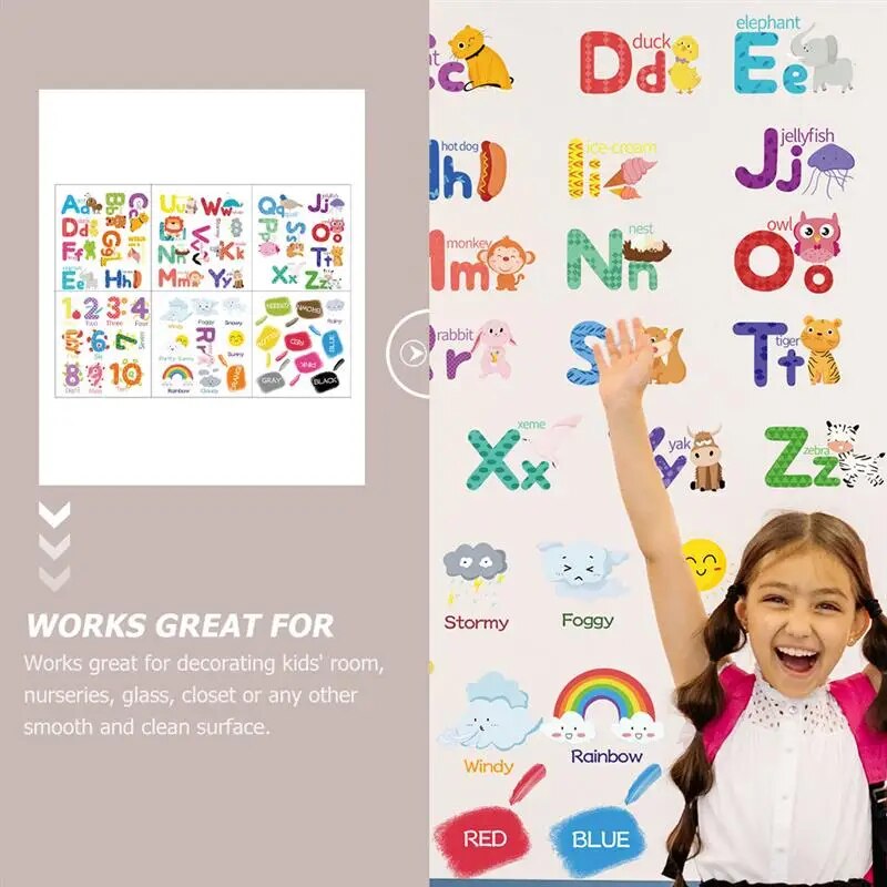 Set Of 6 Alphabet Animal Wall Stickers