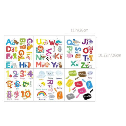 Set Of 6 Alphabet Animal Wall Stickers