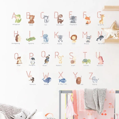 ABC Alphabet Watercolor Wall Stickers