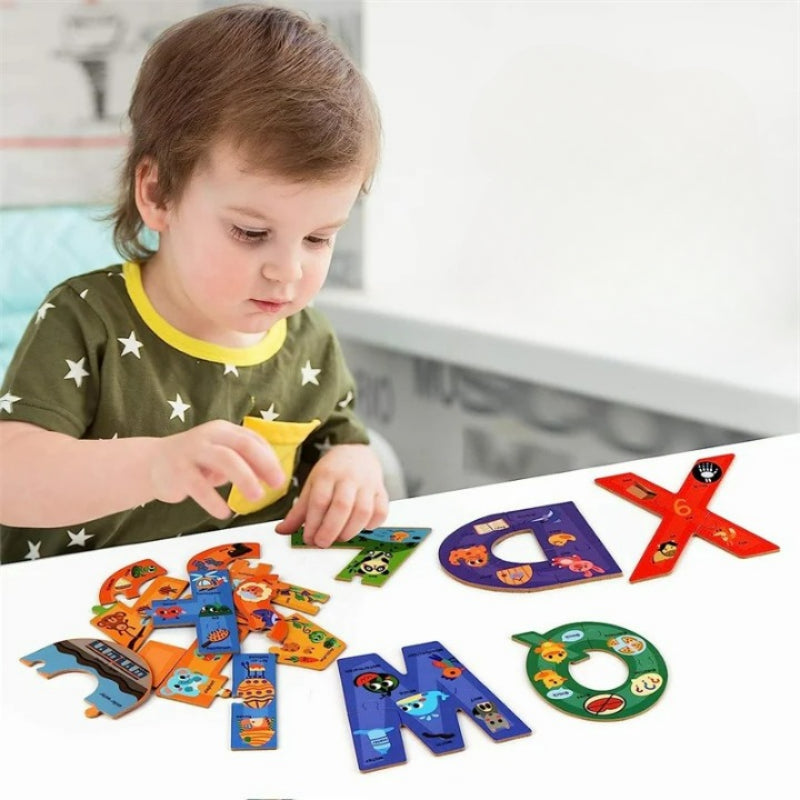 Alphabet And Numbers Wooden Puzzle