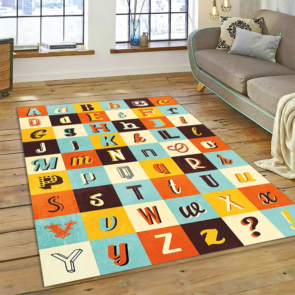 Alphabet Patterned Educational Area Rugs