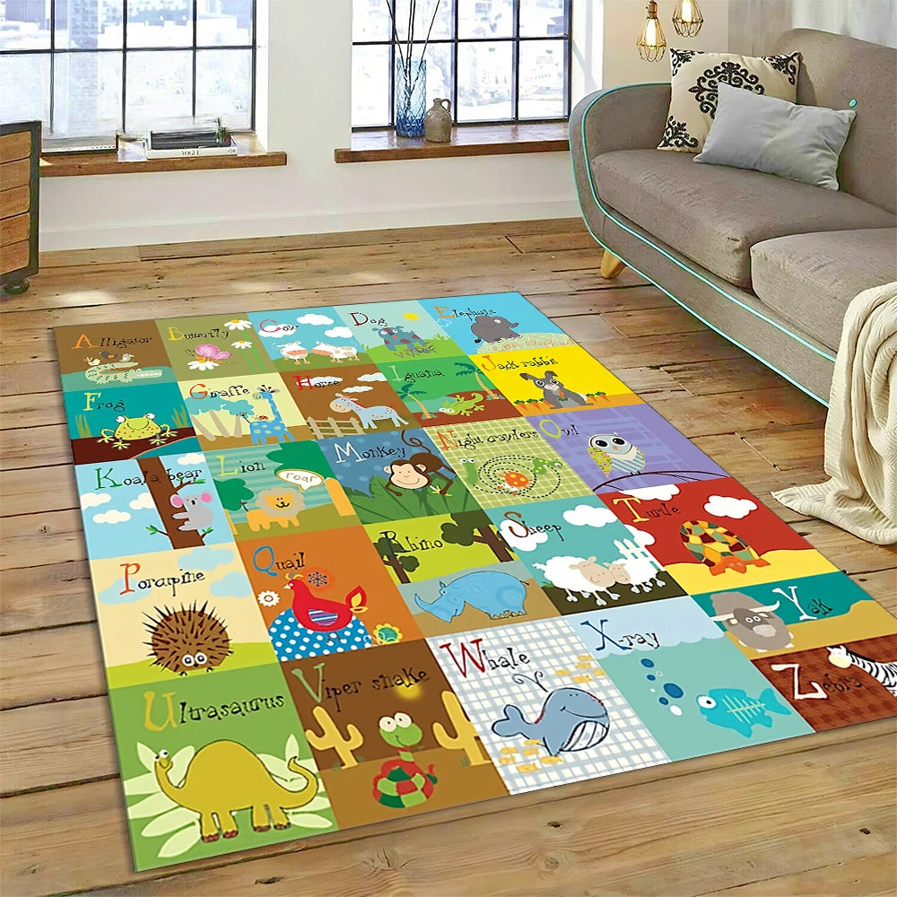 Alphabet Patterned Educational Area Rugs