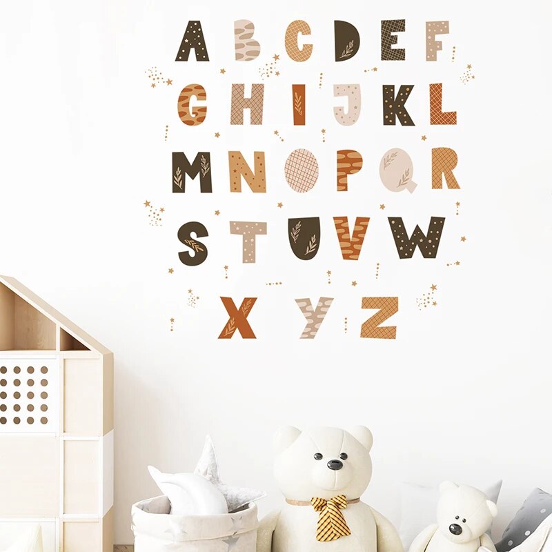 Bohemia Style English Alphabet Wall Stickers