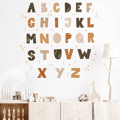 Bohemia Style English Alphabet Wall Stickers