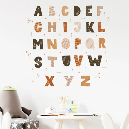 Bohemia Style English Alphabet Wall Stickers