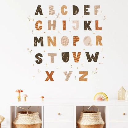 Bohemia Style English Alphabet Wall Stickers