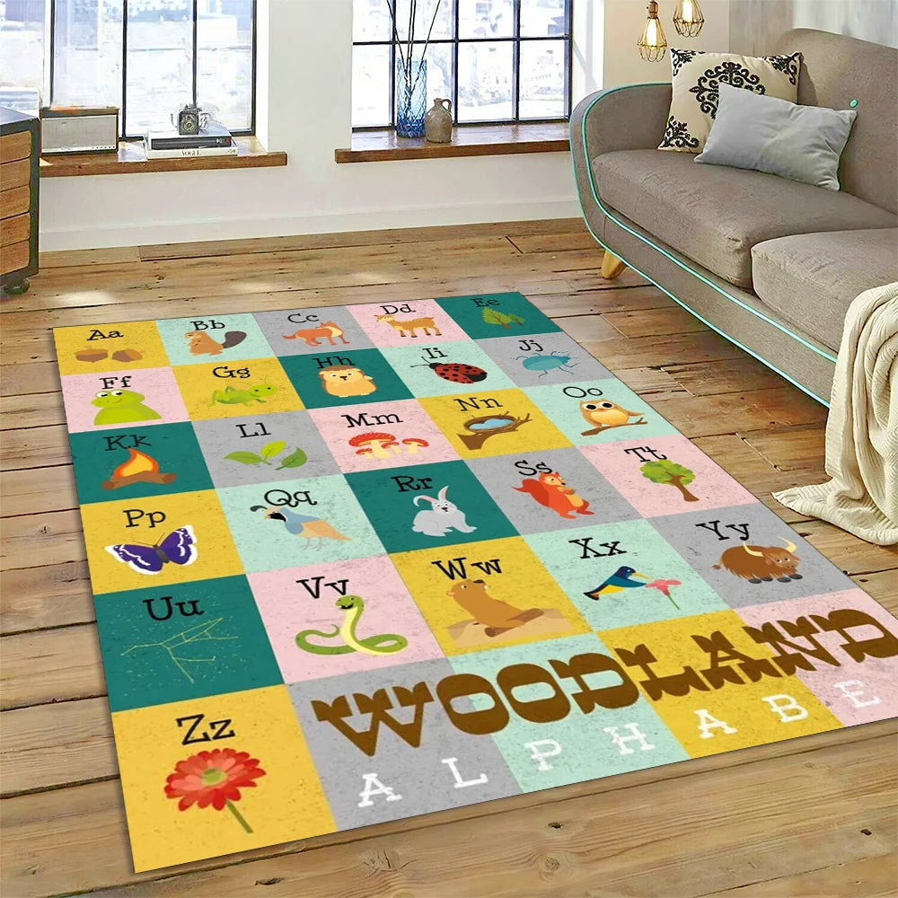 Educational Alphabet Patterned Area Rugs
