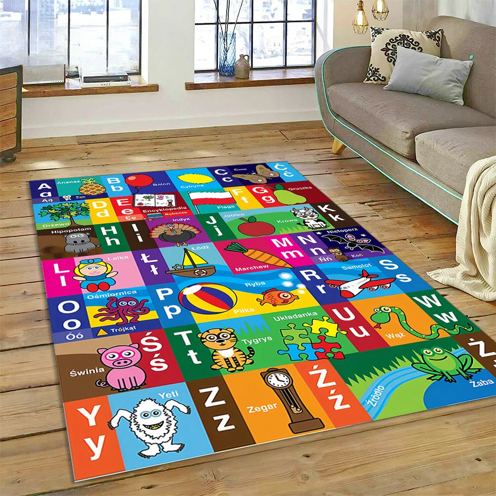 Educational Alphabet Patterned Area Rugs