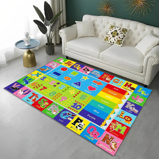 Educational Vibrant Play Area Rug