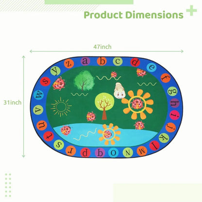 Oval Shaped Interactive Alphabet Learning Rug