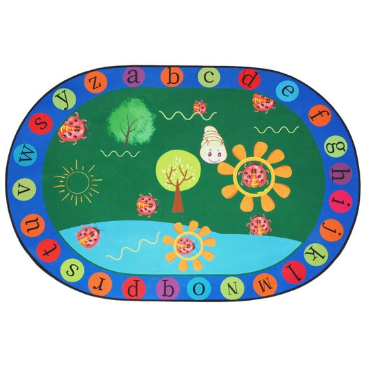 Oval Shaped Interactive Alphabet Learning Rug