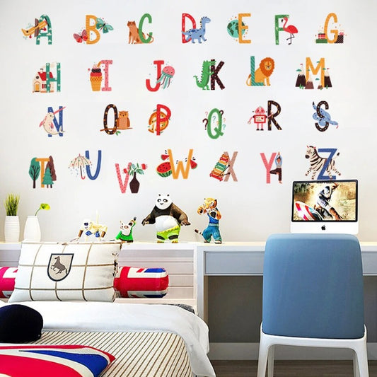 Watercolor Alphabet Wall Stickers