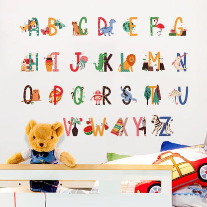 Watercolor Alphabet Wall Stickers