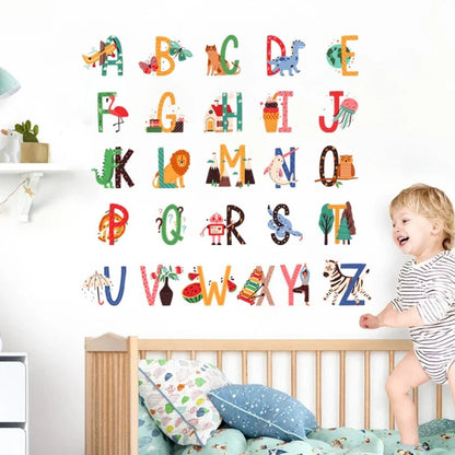 Watercolor Alphabet Wall Stickers