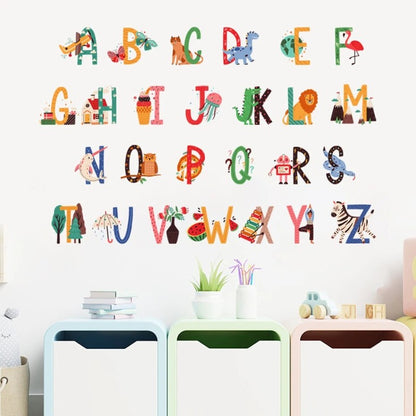 Watercolor Alphabet Wall Stickers