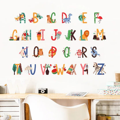 Watercolor Alphabet Wall Stickers