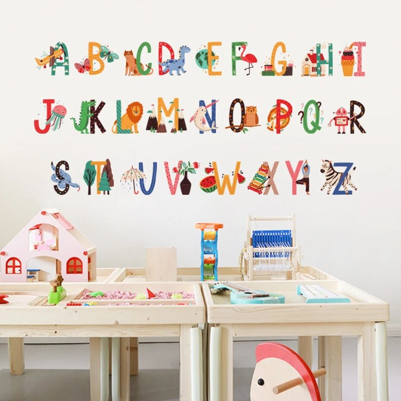 Watercolor Alphabet Wall Stickers