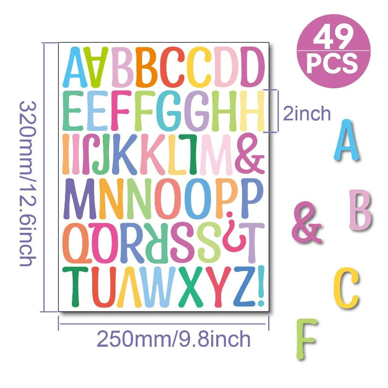 Waterproof Adhesive Alphabet Stickers