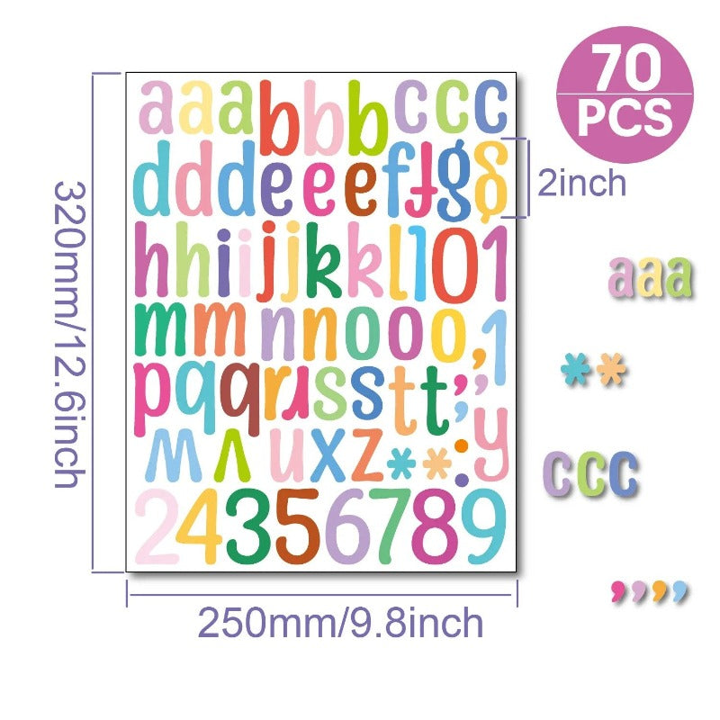 Waterproof Adhesive Alphabet Stickers