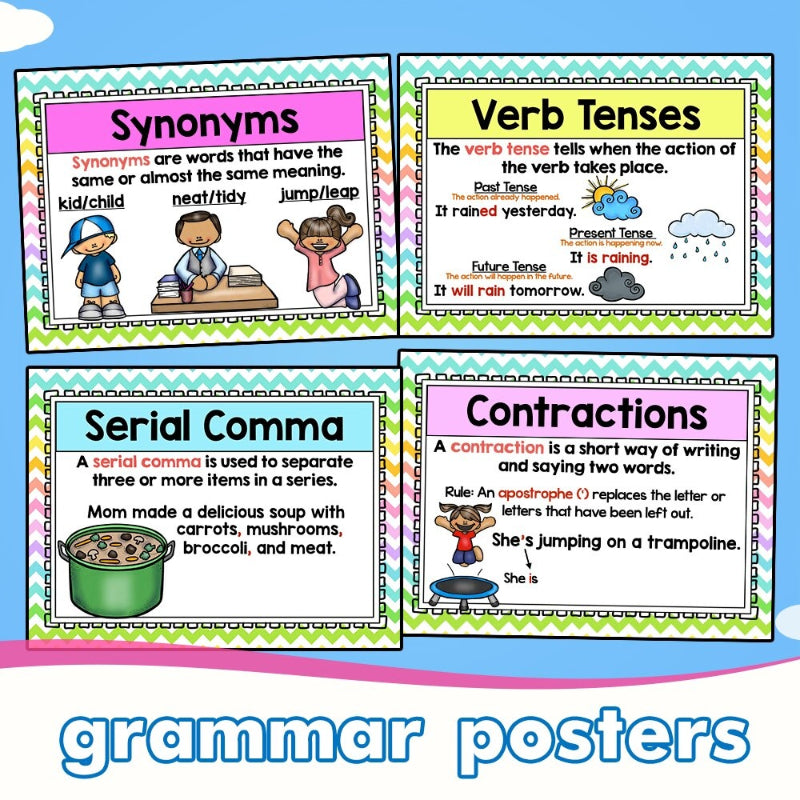 80 Pcs Grammar Poster Pack