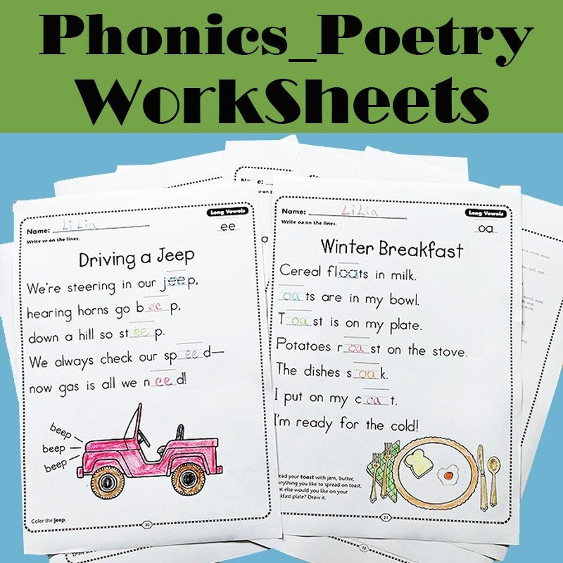 Poetry Sentence Filling Worksheets