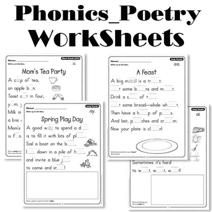 Poetry Sentence Filling Worksheets