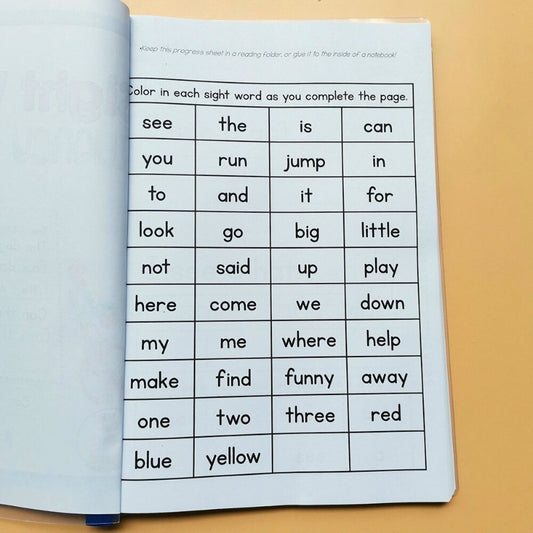Preschool Words Practice Paper